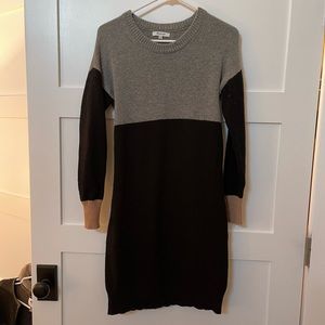 Madewell colorblock 100% merino wool sweater dress
